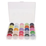 Maxbell 25 Pieces Bobbins and Sewing Thread with Case for Brother Singer Colorful