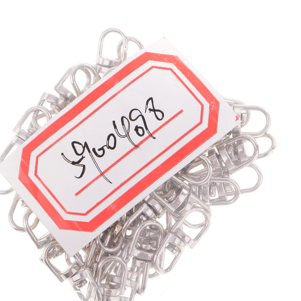 Maxbell 50 Pieces Swivel Key Ring Connectors Two Ended Key Chain Links 15mm silver