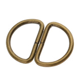 Maxbell 100 Pieces Alloy DIY D Dee Rings for Webbing Strapping 15x10x2mm Bronze