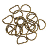 Maxbell 100 Pieces Alloy DIY D Dee Rings for Webbing Strapping 15x10x2mm Bronze