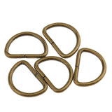 Maxbell 100 Pieces Alloy DIY D Dee Rings for Webbing Strapping 15x10x2mm Bronze