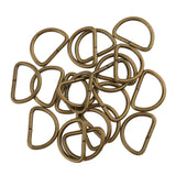 Maxbell 100 Pieces Alloy DIY D Dee Rings for Webbing Strapping 15x10x2mm Bronze