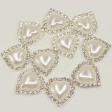 Maxbell 10pcs Flatback Pearl Embellishments Buttons for Scrapbooking White