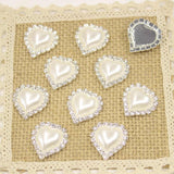 Maxbell 10pcs Flatback Pearl Embellishments Buttons for Scrapbooking White