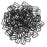 Maxbell 100 Pieces Plastic Bra Lingerie Strap Clips Hook Slider Buckle 15mm Black