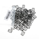 Maxbell 100 Pieces Plastic Bra Lingerie Strap Clips Hook Slider Buckle 15mm Black