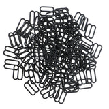 Maxbell 100 Pieces Plastic Bra Lingerie Strap Clips Hook Slider Buckle 15mm Black