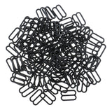 Maxbell 100 Pieces Plastic Bra Lingerie Strap Clips Hook Slider Buckle 15mm Black