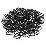 Maxbell 100 Pieces Plastic Bra Lingerie Strap Clips Hook Slider Buckle 15mm Black