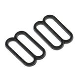 Maxbell 100 Pieces Plastic Bra Lingerie Strap Clips Hook Slider Buckle 15mm Black