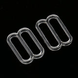 Maxbell 100 Pieces Plastic Bra Lingerie Strap Clips Hook Slider Buckle 15mm Clear