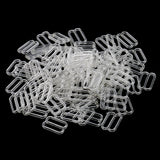 Maxbell 100 Pieces Plastic Bra Lingerie Strap Clips Hook Slider Buckle 15mm Clear