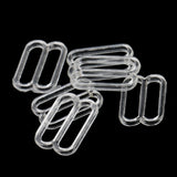 Maxbell 100 Pieces Plastic Bra Lingerie Strap Clips Hook Slider Buckle 15mm Clear