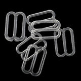 Maxbell 100 Pieces Plastic Bra Lingerie Strap Clips Hook Slider Buckle 15mm Clear