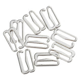 Maxbell 100 Pieces Metal Bra Lingerie Strap Clips Hook Slider Buckle 15mm Silver