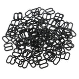 Maxbell 100 Pieces Plastic Bra Lingerie Strap Clips Hook Slider Buckle 8mm Black