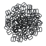 Maxbell 100 Pieces Plastic Bra Lingerie Strap Clips Hook Slider Buckle 8mm Black