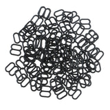 Maxbell 100 Pieces Plastic Bra Lingerie Strap Clips Hook Slider Buckle 8mm Black