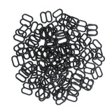 Maxbell 100 Pieces Plastic Bra Lingerie Strap Clips Hook Slider Buckle 8mm Black