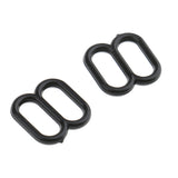 Maxbell 100 Pieces Plastic Bra Lingerie Strap Clips Hook Slider Buckle 8mm Black