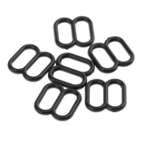 Maxbell 100 Pieces Plastic Bra Lingerie Strap Clips Hook Slider Buckle 8mm Black