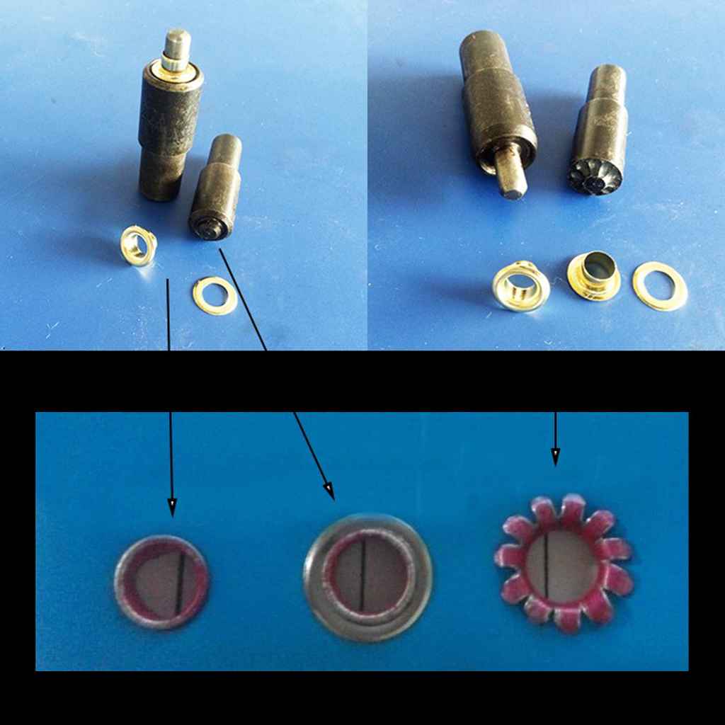 Maxbell Grommet Mold Eyelet Die Set for Hand Press Grommet Punch Emboss Tool  6mm Black