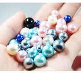 Maxbell 100 Pieces Faux Pearl Round Beads without Hole Jewelry Accessory 6 mm