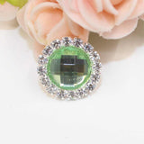 Maxbell DIY Acrylic Crystal Diamonte Round Buttons Wedding Decoration cyan