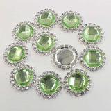 Maxbell DIY Acrylic Crystal Diamonte Round Buttons Wedding Decoration cyan