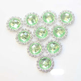 Maxbell DIY Acrylic Crystal Diamonte Round Buttons Wedding Decoration cyan
