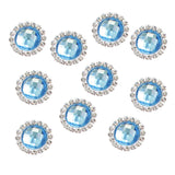 Maxbell DIY Acrylic Crystal Diamonte Round Buttons Wedding Decoration light blue