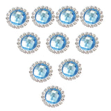 Maxbell DIY Acrylic Crystal Diamonte Round Buttons Wedding Decoration light blue