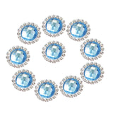 Maxbell DIY Acrylic Crystal Diamonte Round Buttons Wedding Decoration light blue