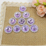 Maxbell DIY Acrylic Crystal Diamonte Round Buttons Wedding Decoration light purple