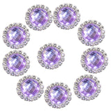 Maxbell DIY Acrylic Crystal Diamonte Round Buttons Wedding Decoration light purple