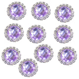 Maxbell DIY Acrylic Crystal Diamonte Round Buttons Wedding Decoration light purple