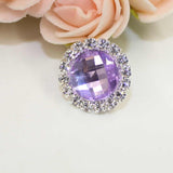 Maxbell DIY Acrylic Crystal Diamonte Round Buttons Wedding Decoration light purple