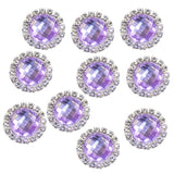 Maxbell DIY Acrylic Crystal Diamonte Round Buttons Wedding Decoration light purple