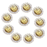 Maxbell DIY Acrylic Crystal Diamonte Round Buttons Wedding Decoration Light coffee