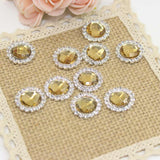 Maxbell DIY Acrylic Crystal Diamonte Round Buttons Wedding Decoration Light coffee