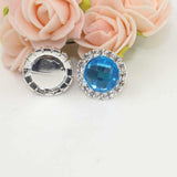 Maxbell DIY Acrylic Crystal Diamonte Round Buttons Wedding Decoration aqua blue