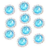 Maxbell DIY Acrylic Crystal Diamonte Round Buttons Wedding Decoration aqua blue