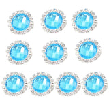Maxbell DIY Acrylic Crystal Diamonte Round Buttons Wedding Decoration aqua blue
