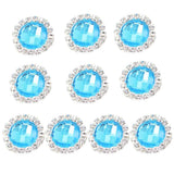 Maxbell DIY Acrylic Crystal Diamonte Round Buttons Wedding Decoration aqua blue