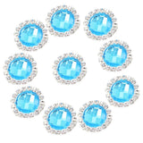 Maxbell DIY Acrylic Crystal Diamonte Round Buttons Wedding Decoration aqua blue