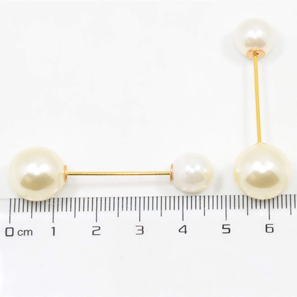Maxbell 10 Pieces Double Shining Pearls Brooch Pin Buckle For Clothes Assorted Size