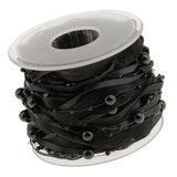 Maxbell 10m DIY Applique Sheer Mesh Beaded Lace Trim Ribbon 20 mm for Decor Black