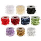 Maxbell 10m DIY Applique Sheer Mesh Beaded Lace Trim Ribbon 20 mm for Decor Black