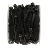 Maxbell 10m DIY Applique Sheer Mesh Beaded Lace Trim Ribbon 20 mm for Decor Black