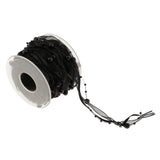 Maxbell 10m DIY Applique Sheer Mesh Beaded Lace Trim Ribbon 20 mm for Decor Black